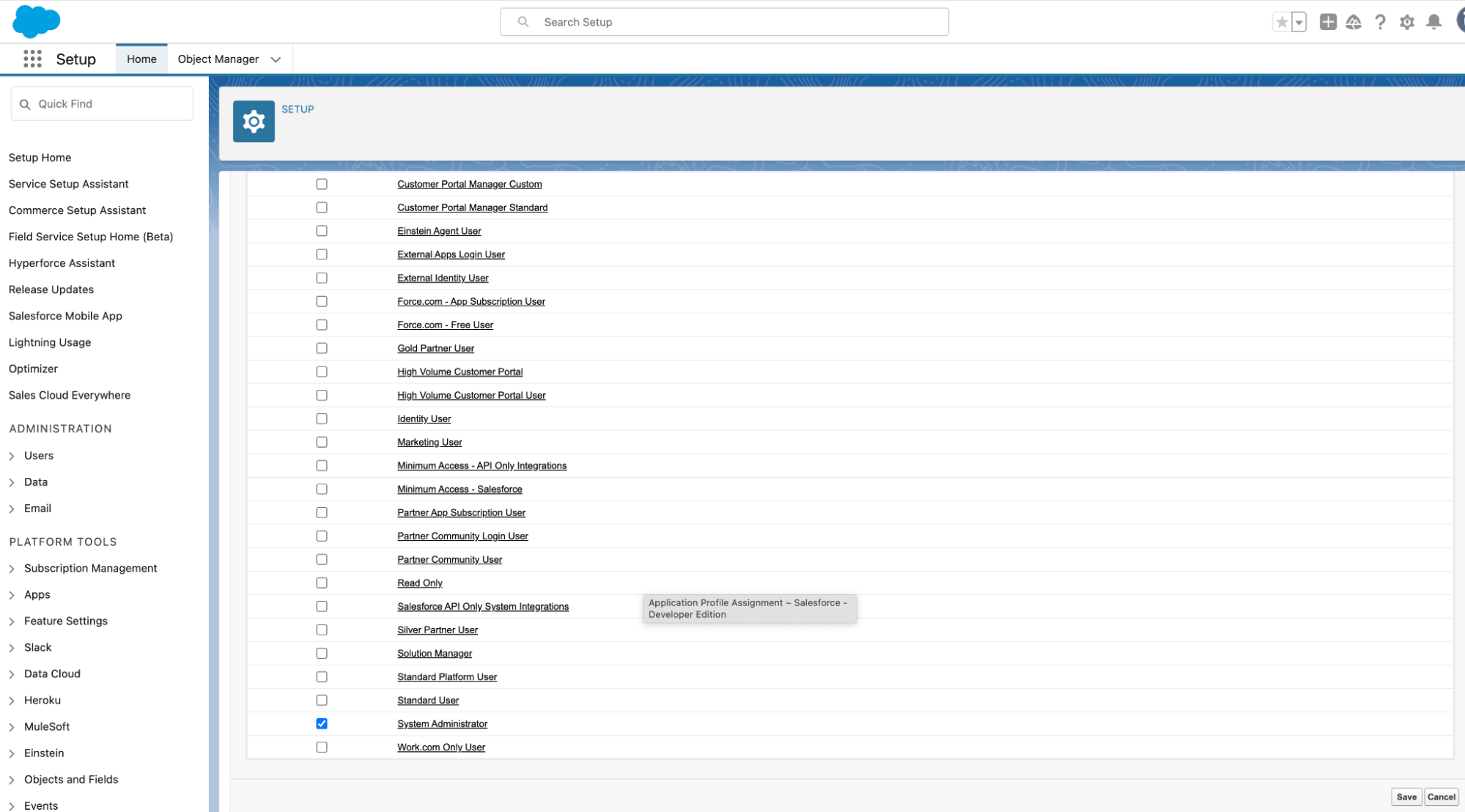 Select System Administrator