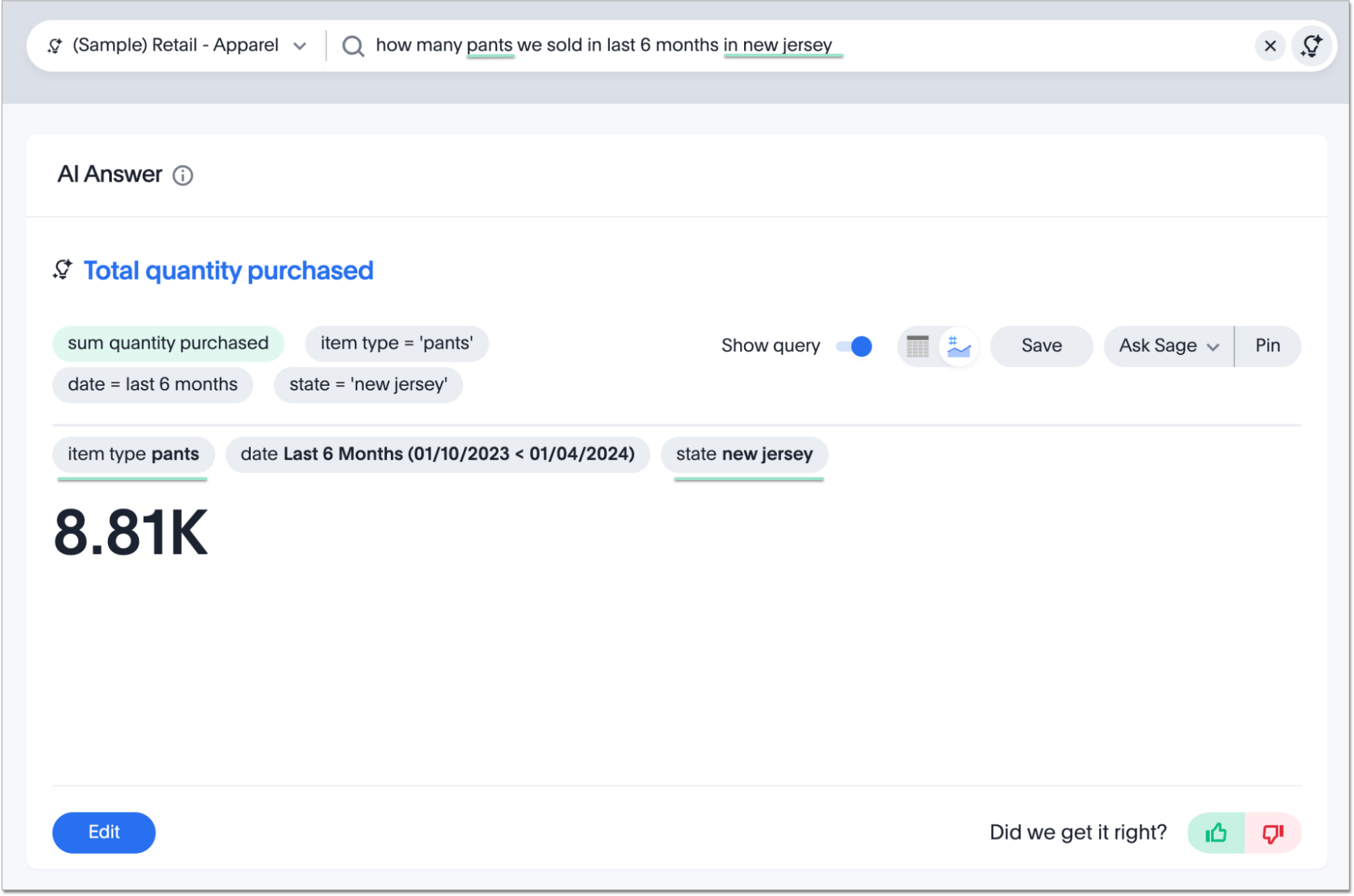 Use actual terms from your Model