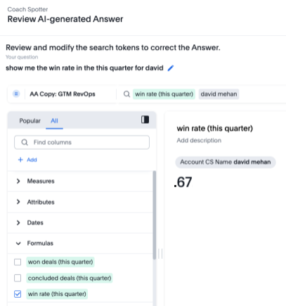A “review AI-generated Answer” screen