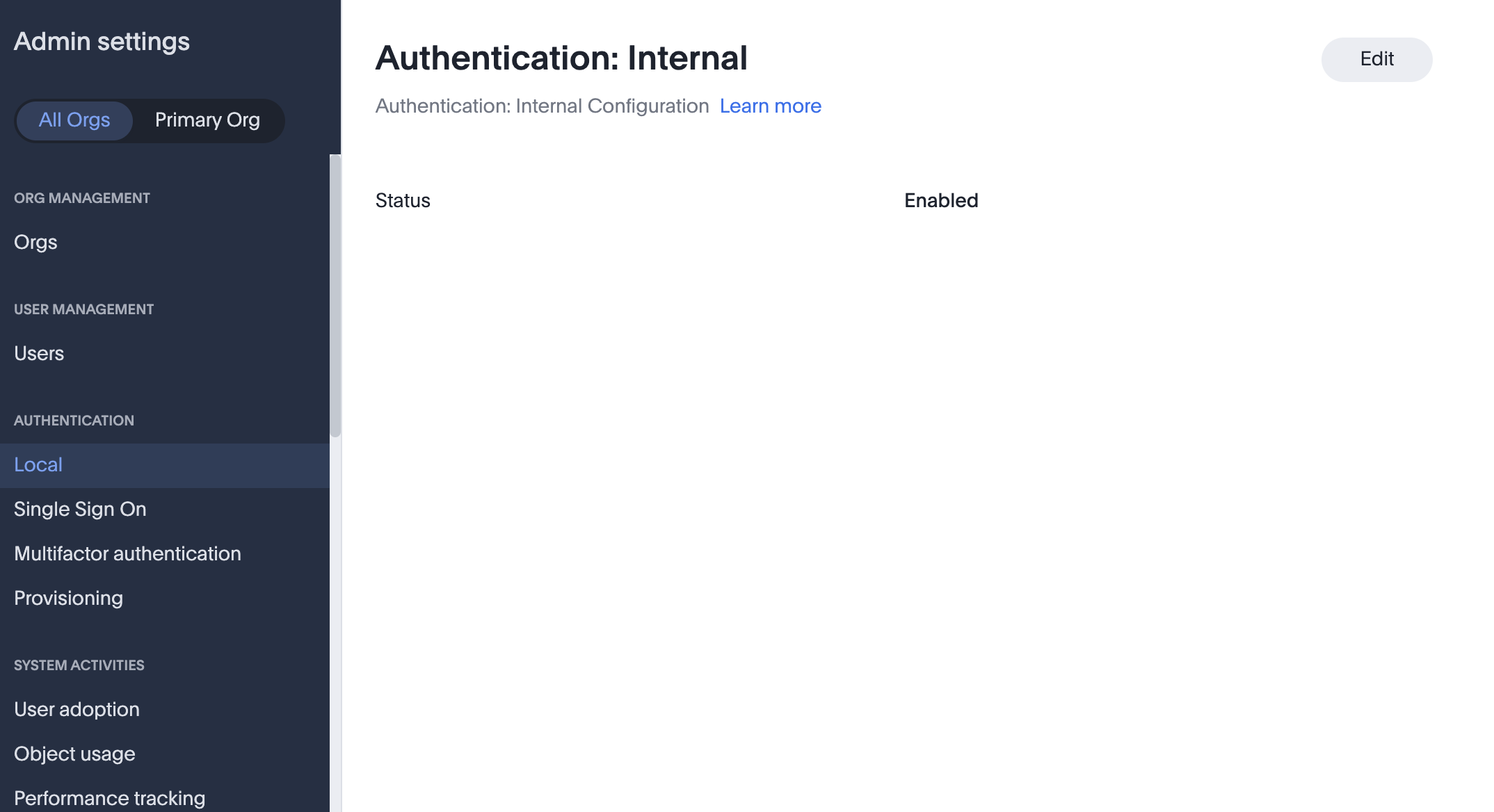 Admin Console - Local
