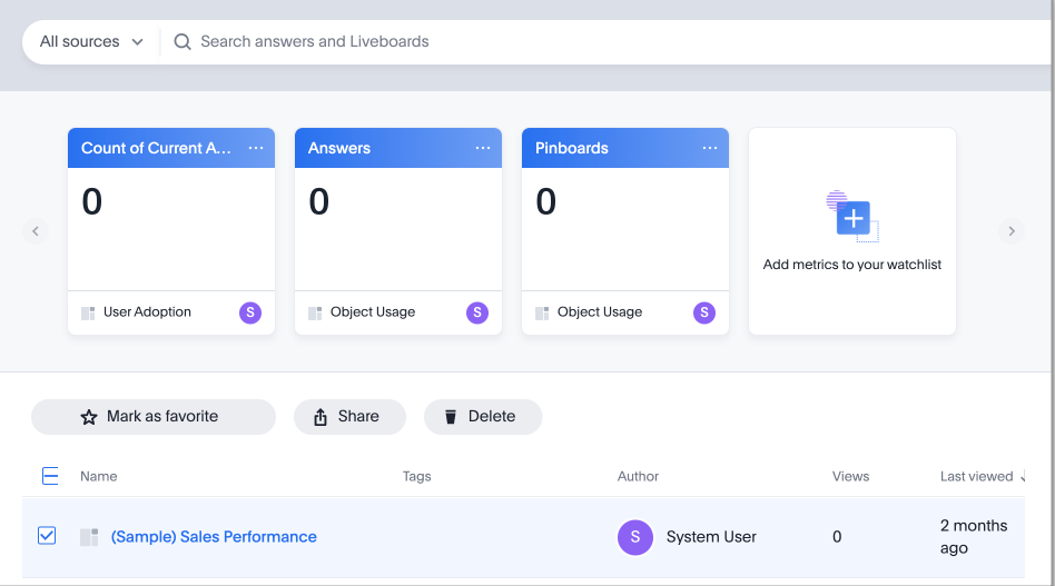 Select the checkbox next to the object and click Delete