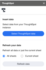 ThoughtSpot Search bar and Data panel
