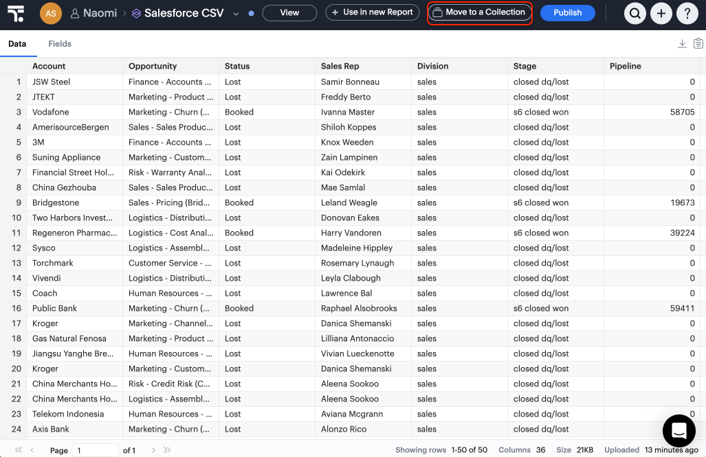 Select *Move to a Collection