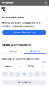 Weekly update of elements on the slide.