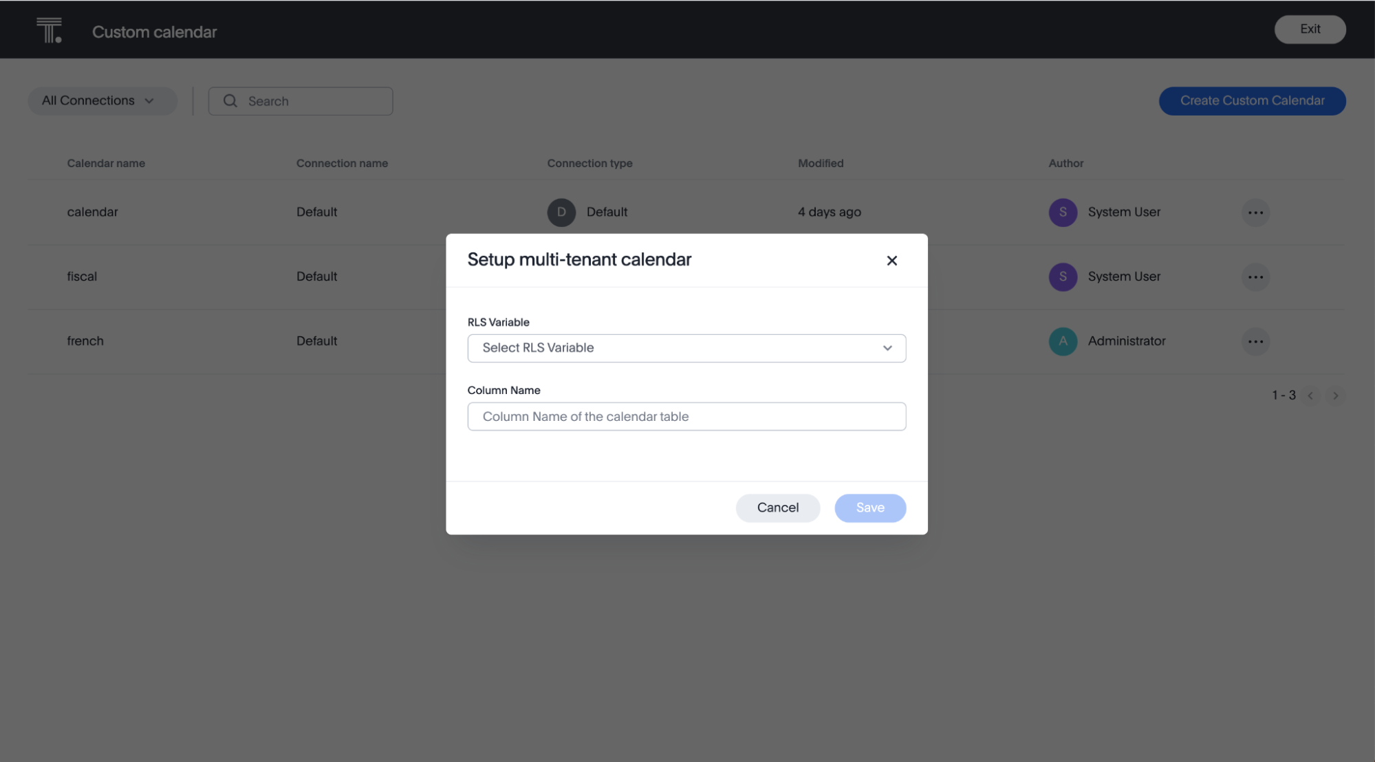 Set up multi-tenant calendar