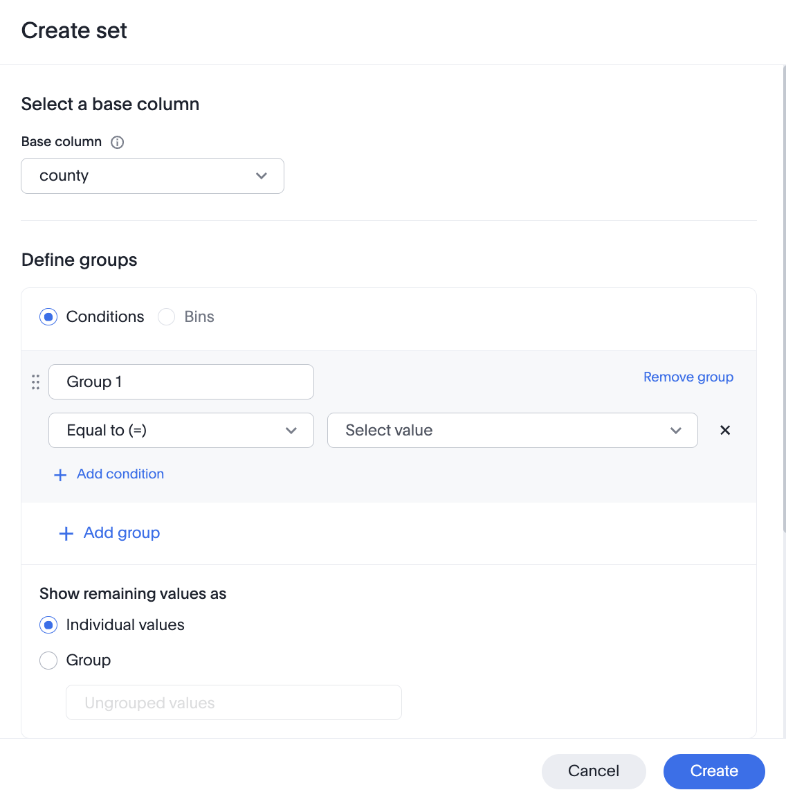 Create column set