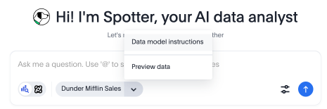 Select Data model instructions