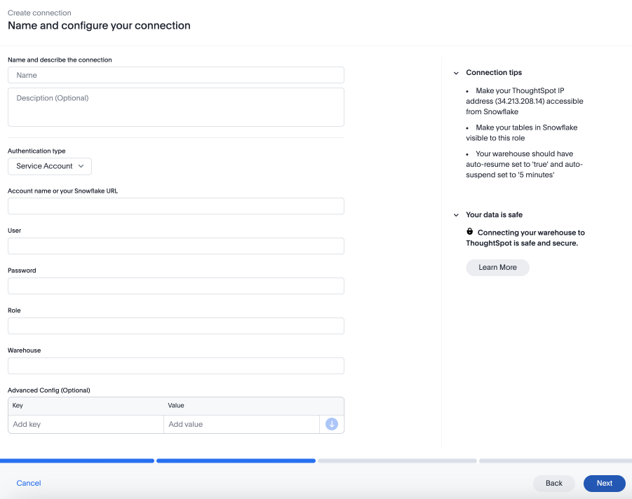 Name and configure connection