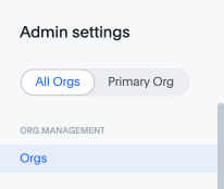 In the admin console