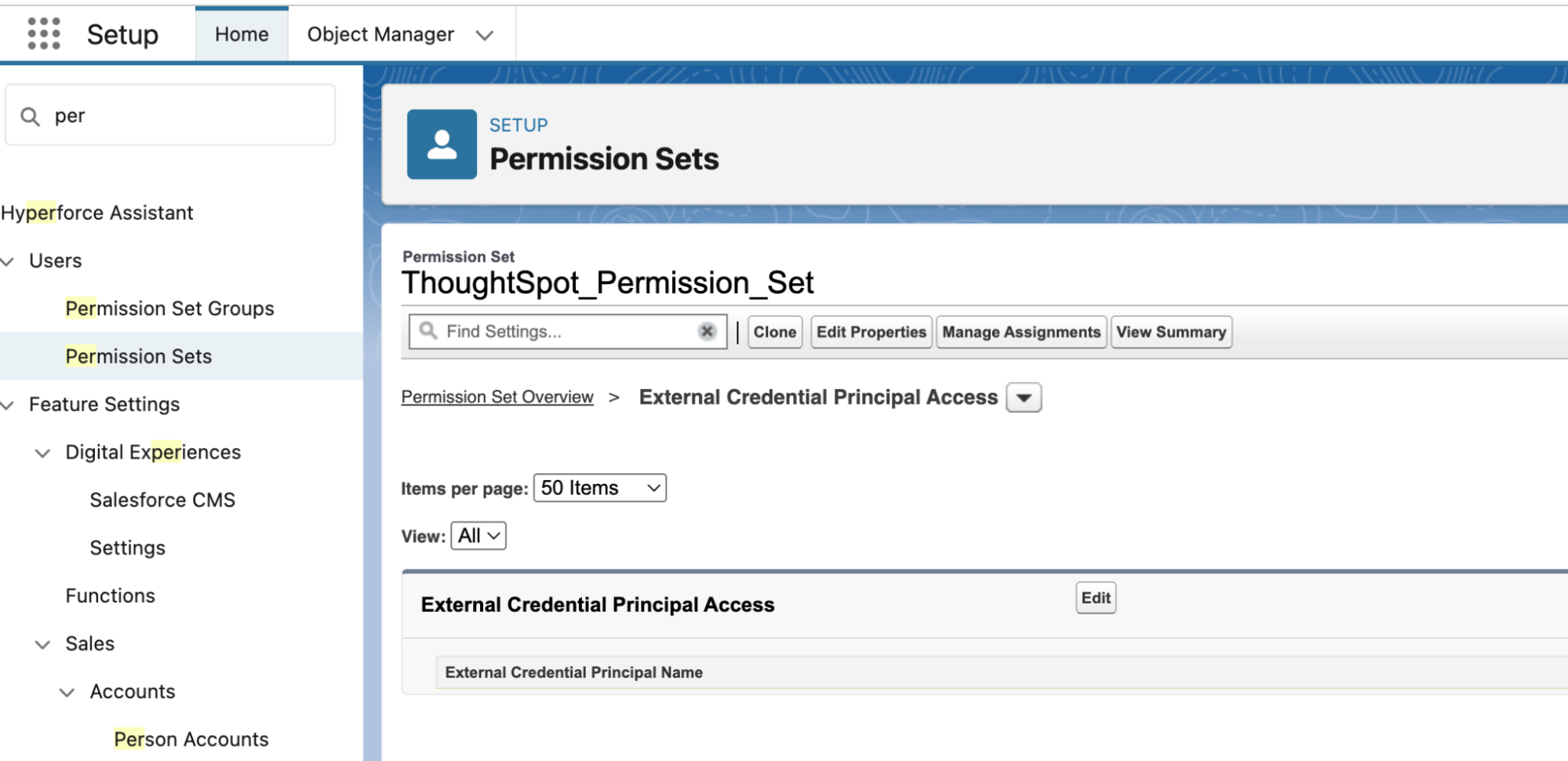 ThoughtSpot_Permission_Set overview