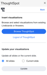 Manual update of elements on the slide.