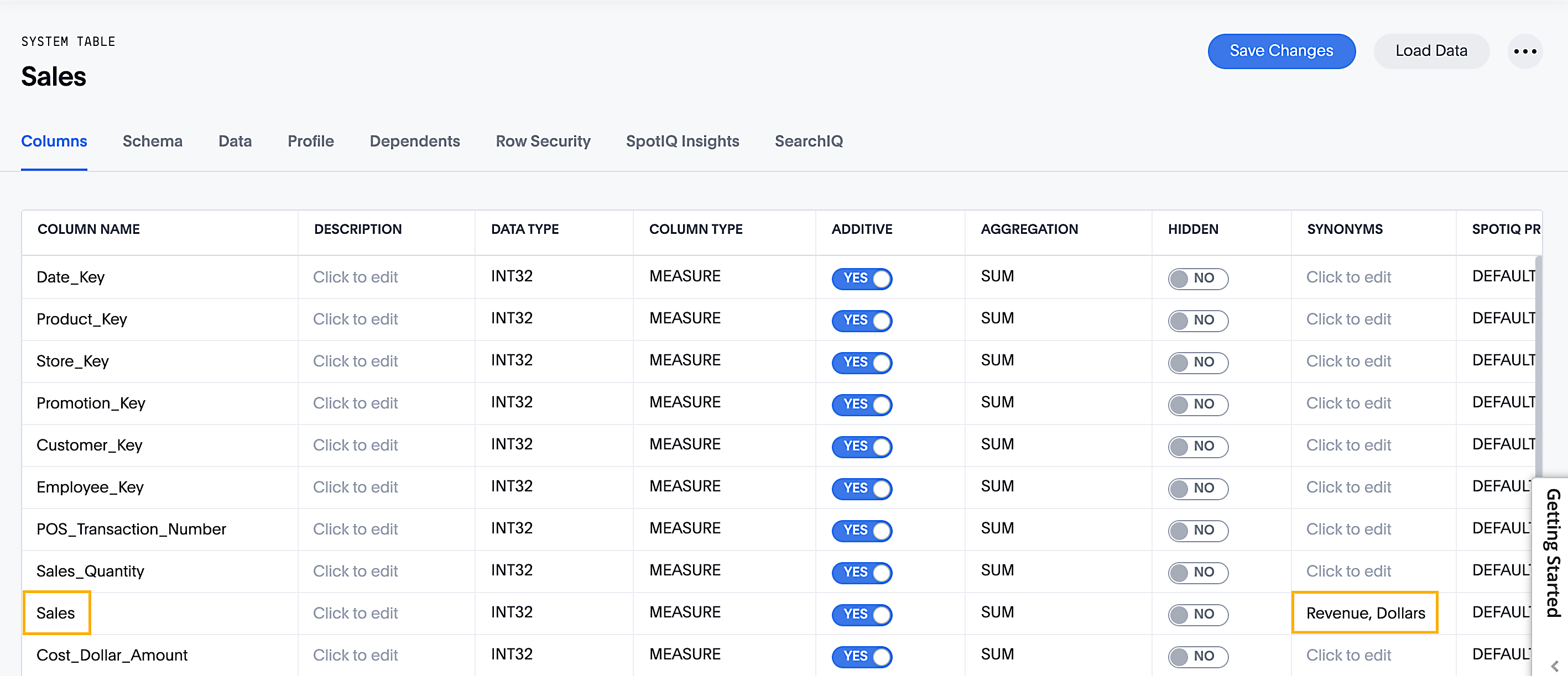 Update data modeling settings for your tables