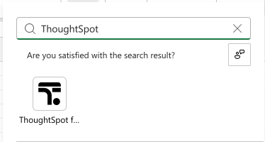 Select the ThoughtSpot add-in.